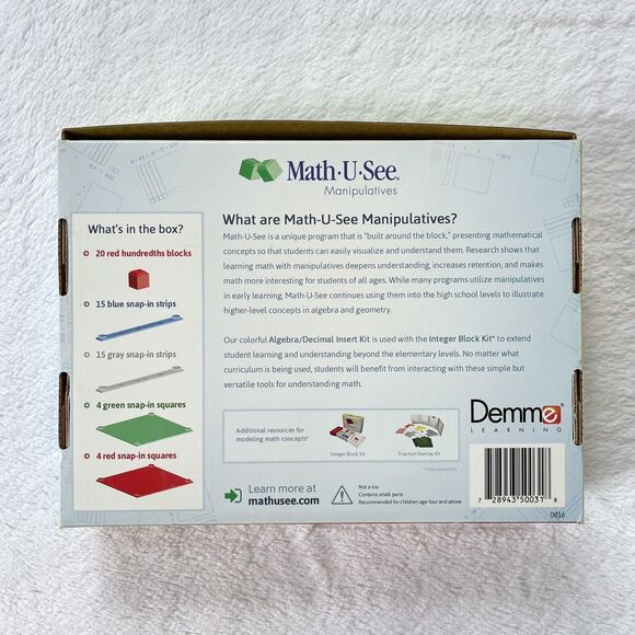 Math-U-See Algebra / Decimal Insert Kit Manipulatives Complete Set Homeschool - Picture 2 of 5